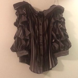 Off the shoulder button down blouse